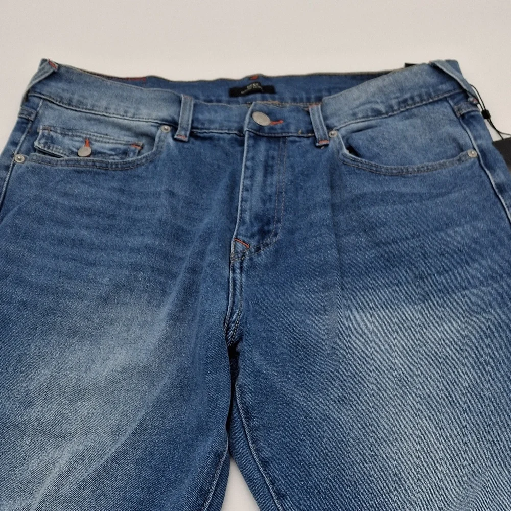 True Religion Ricky Straight Leg Jean Flap Pockets Baseline Blue 34x34